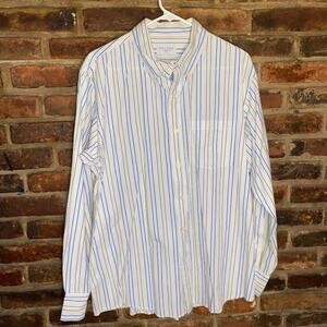 Sonoma White Striped Long Sleeve Button Down Shirt Men's Size Large